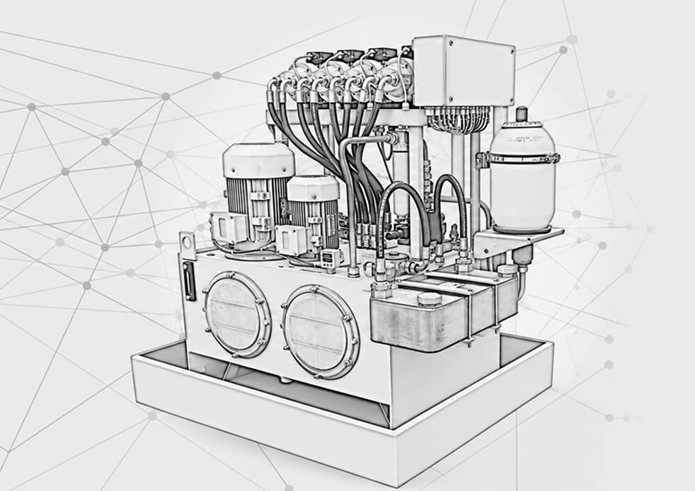 Hydraulikaggregat mit Netzwerkstruktur
